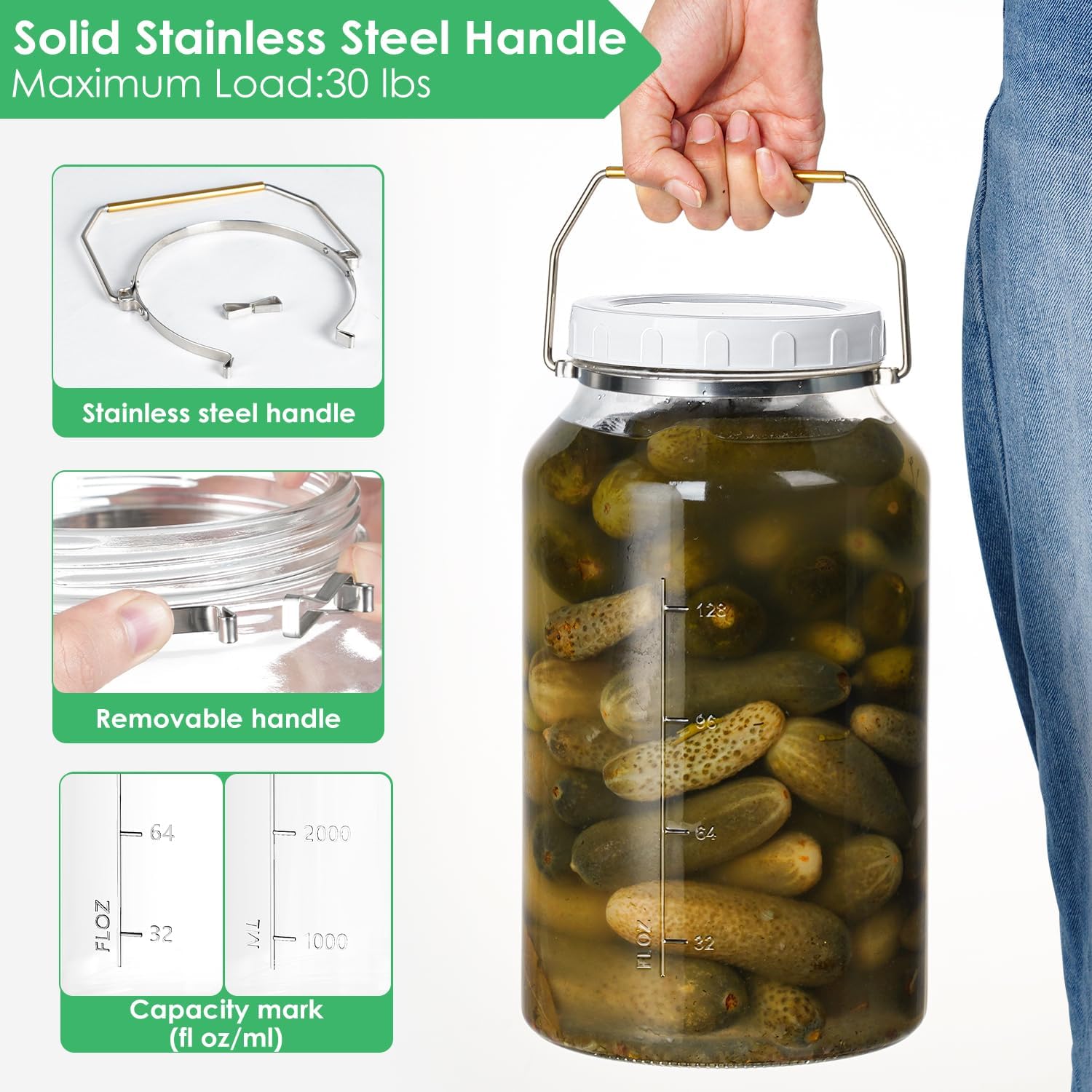Robust 15 Gallon Glass Jar for Kitchen Storage
