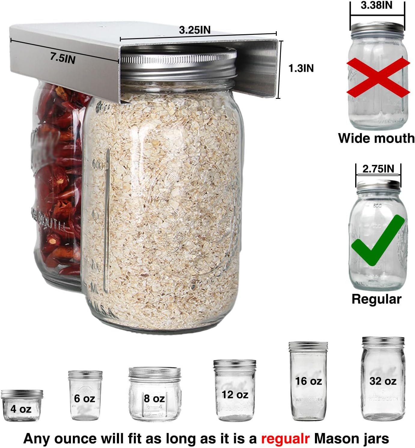 Space-Saving Mason Jar Organizer for Home Kitchen