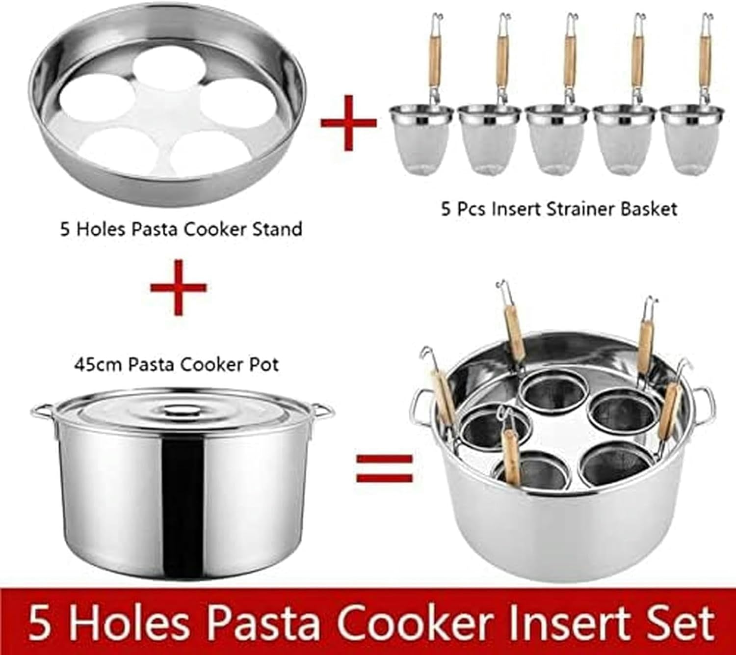 5-in-1 Stainless Steel Pasta Cooker