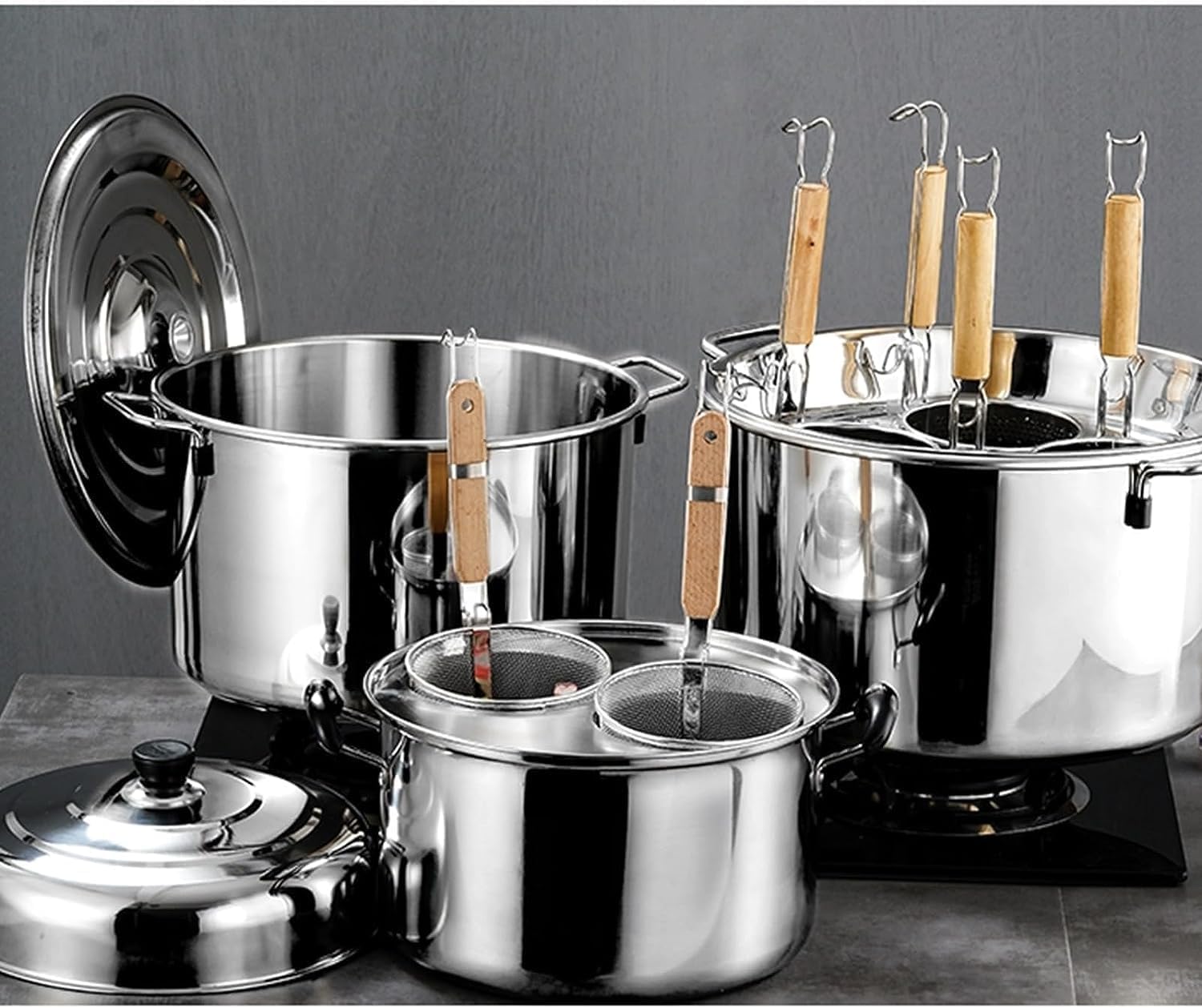 BingWang Stainless Steel Pasta Pot with Insert