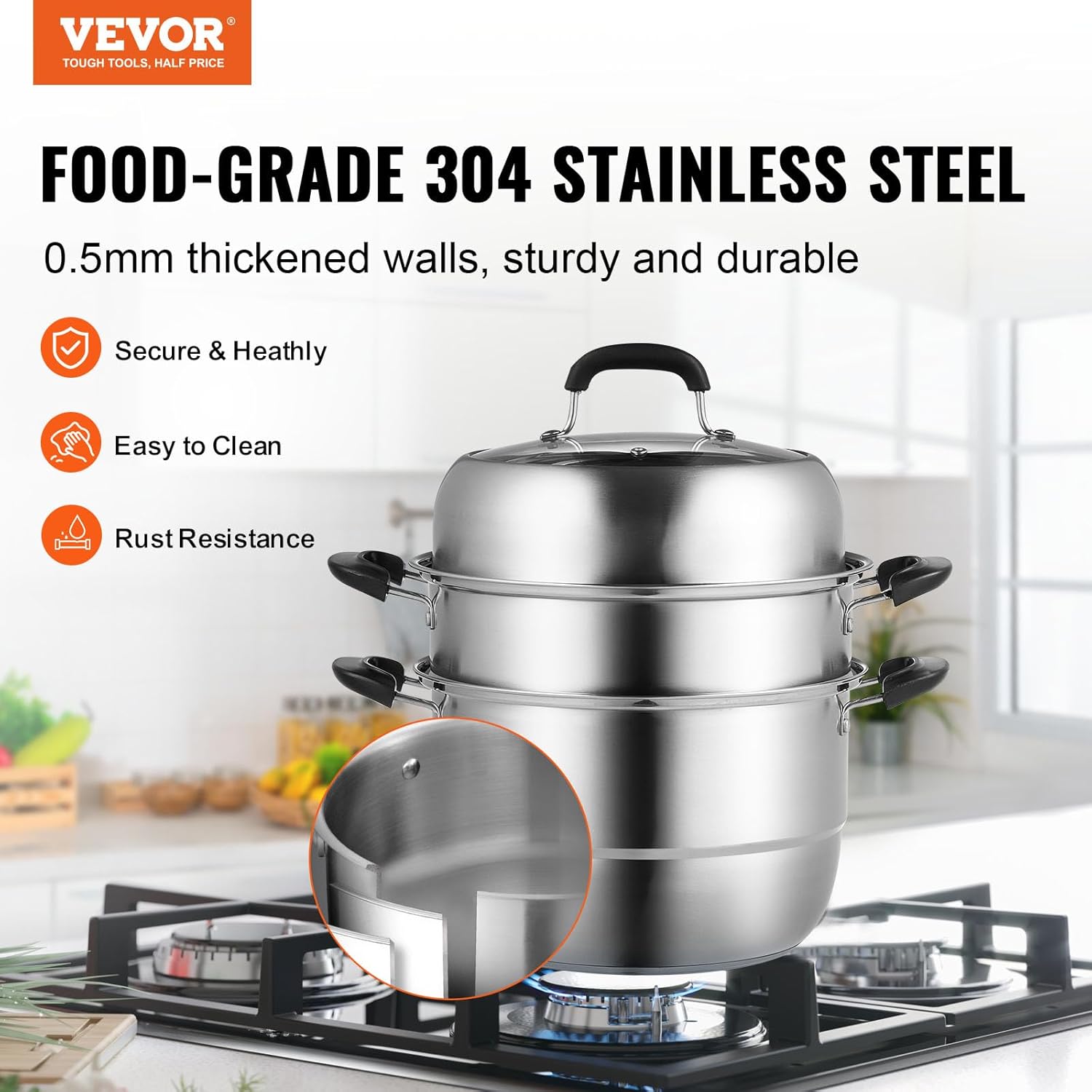 VEVOR 3-Tier Steamer Pot