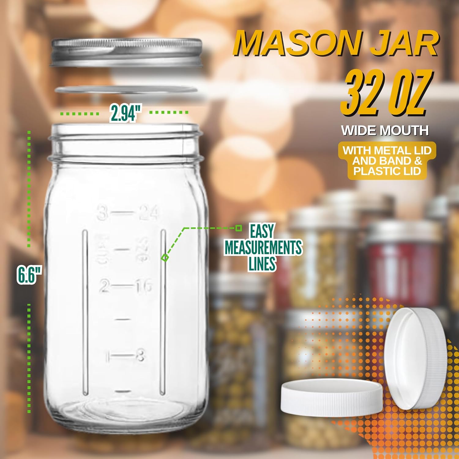 Durable Mason Jars for Canning Fermenting More