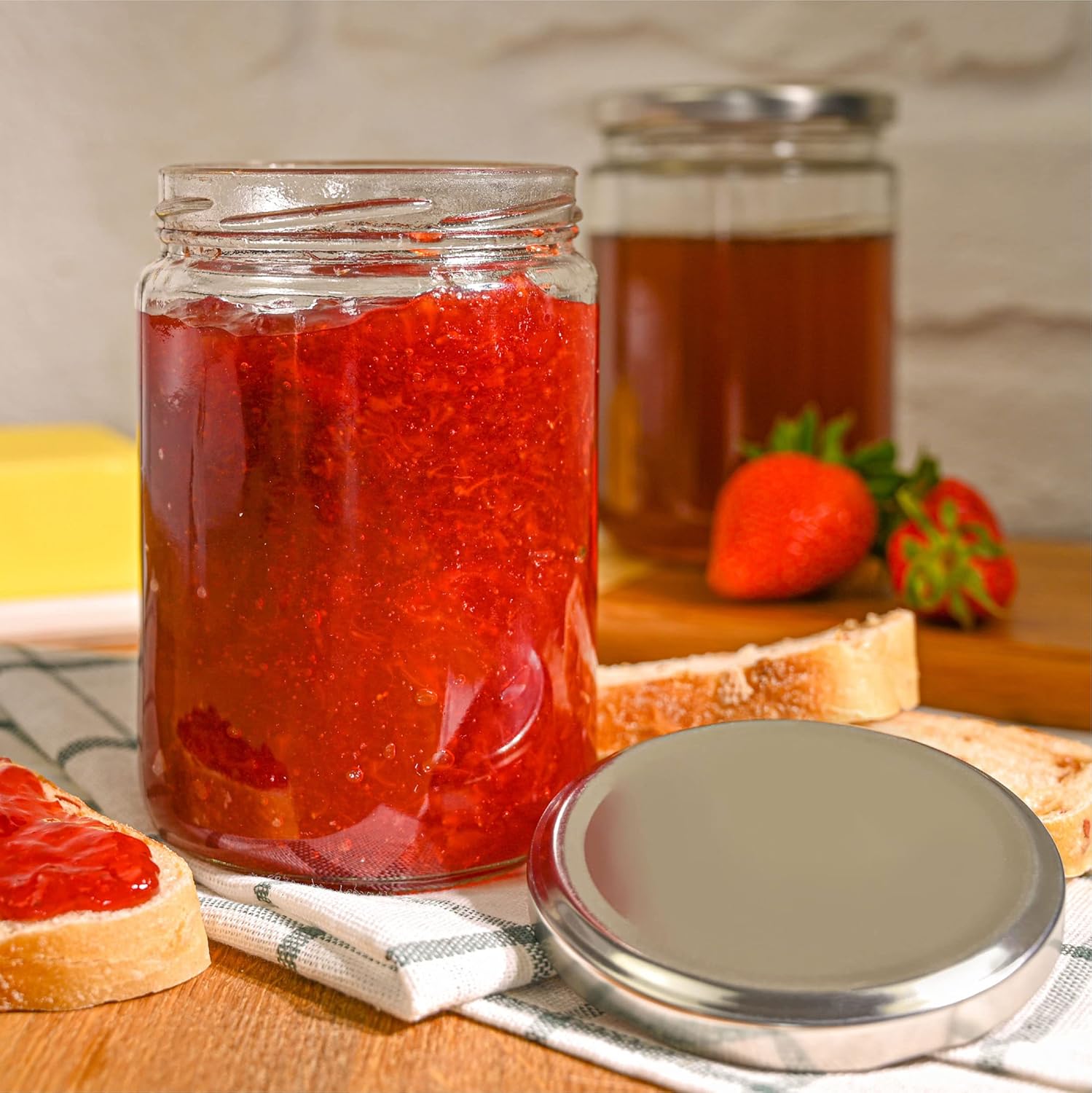 12-Pack 16oz Glass Jars with Labels Pen