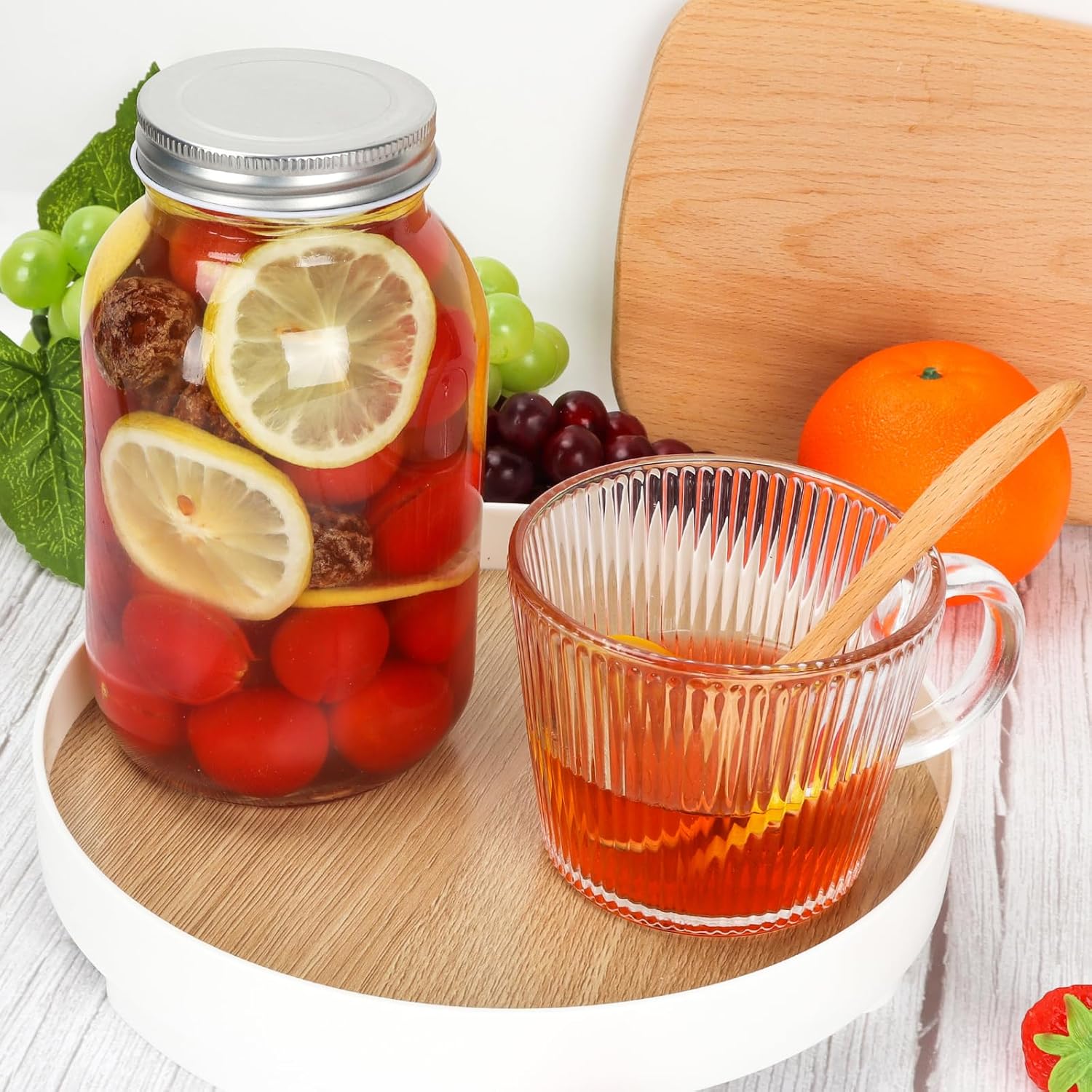 Keketin 32 oz Mason Jars with Airtight Lids 6 Pack