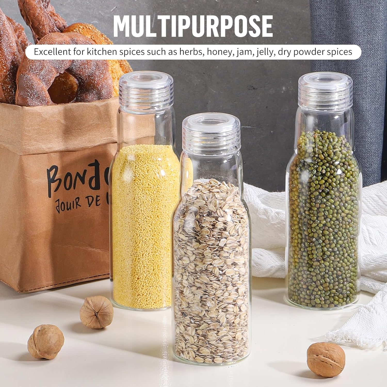 Perfect Size Glass Jars for Beverages Food Storage