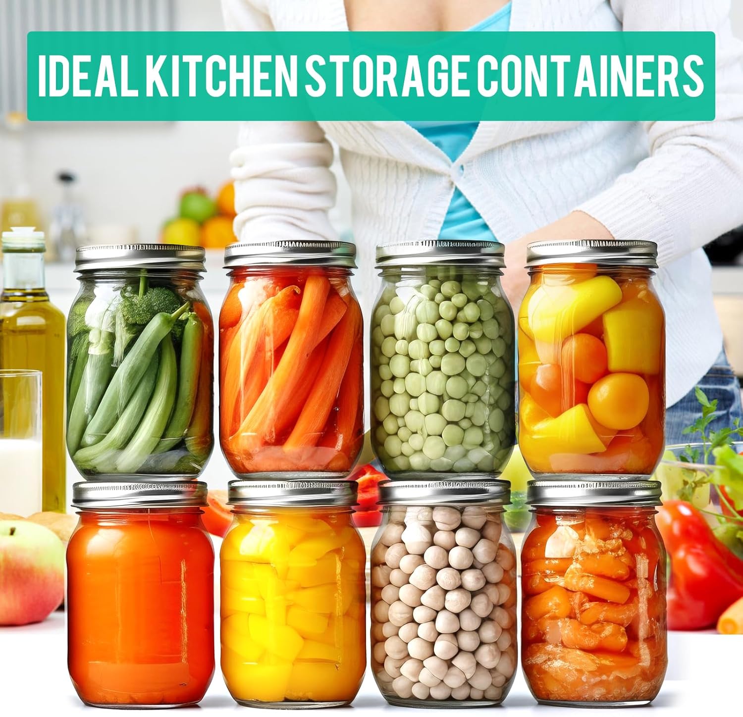 CAKKVDE Mason Jars 16oz