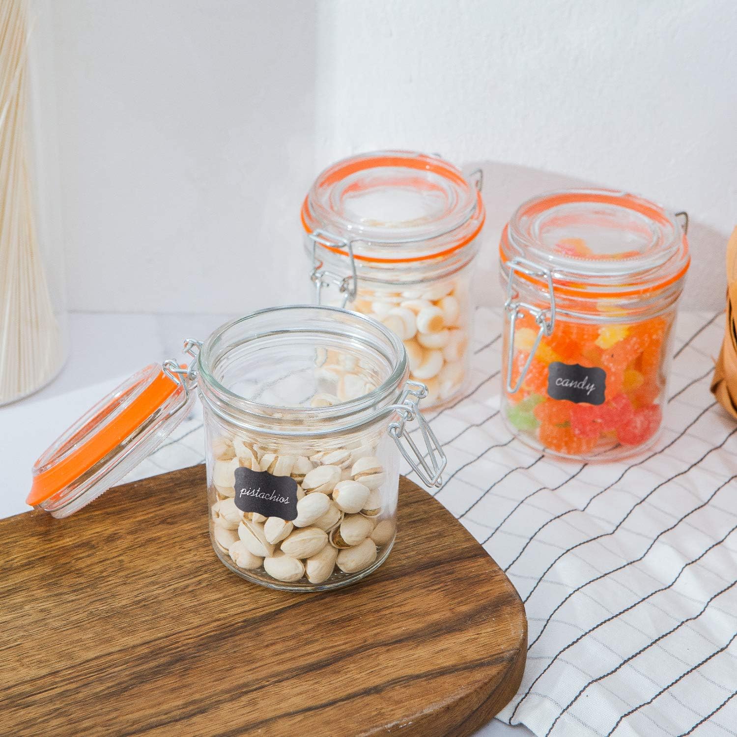 Encheng Glass Jars With Airtight Lids Durable Perfect for Organization