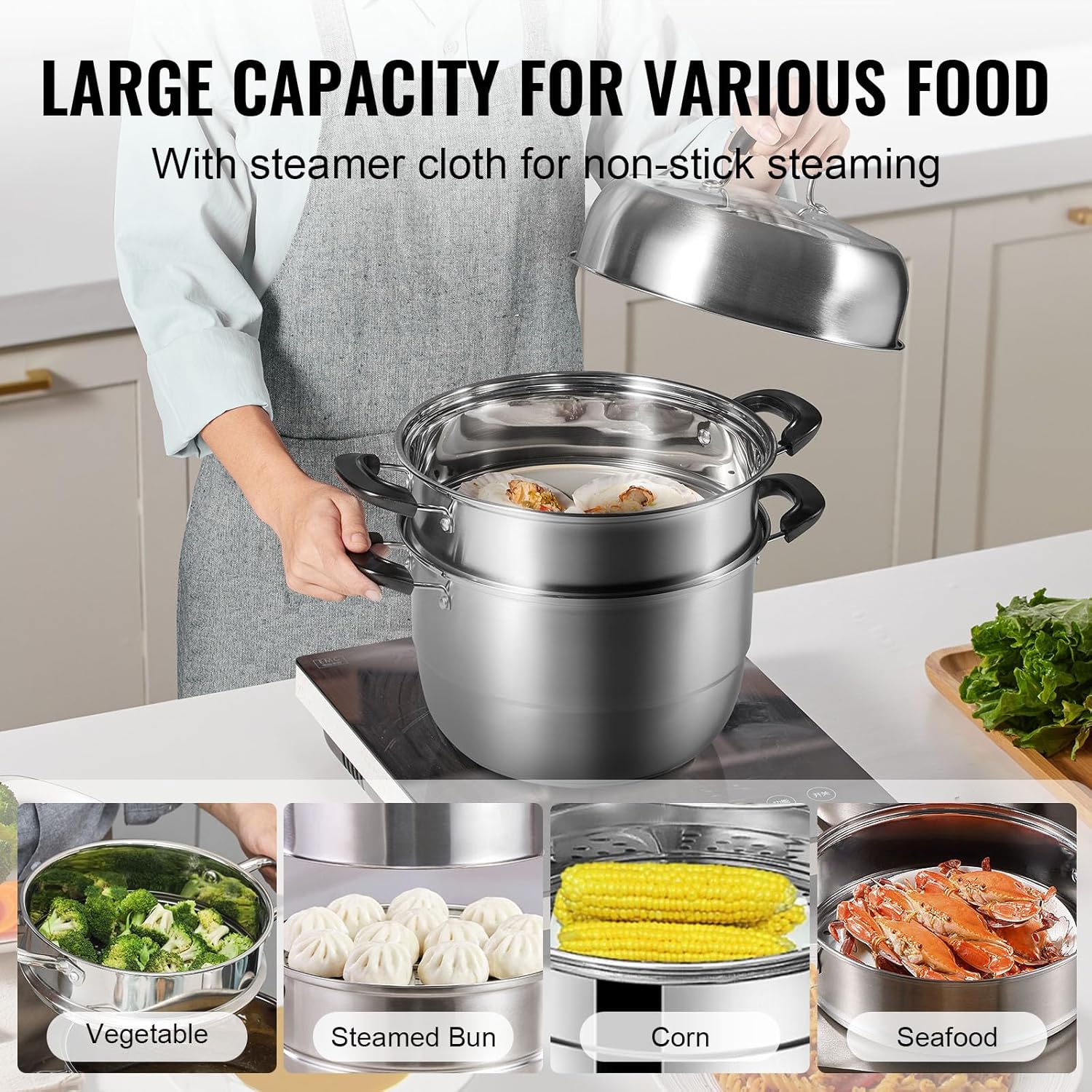 VEVOR 3-Tier Steamer Pot