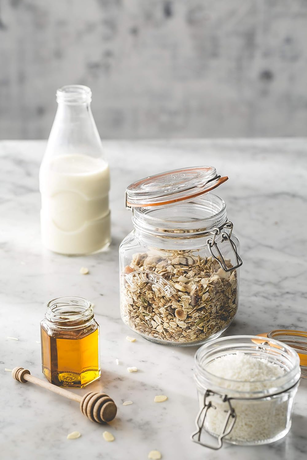 Kilner 1L Glass Preserver Space-Saving Jarnon-reactive food container