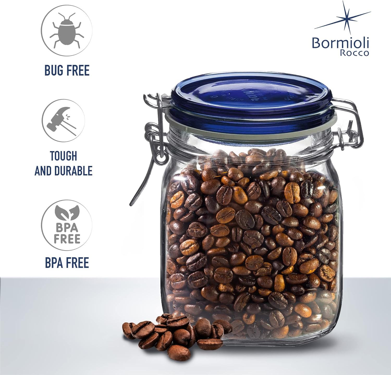 Bormioli Rocco Fido Collection 2 Pack 25 Oz Glass Jars Airtight