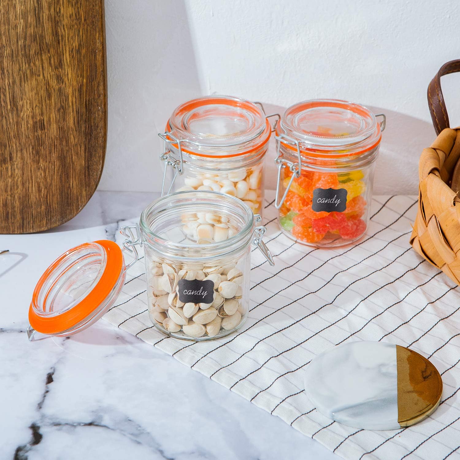 Encheng Glass Jars With Airtight Lids Durable Perfect for Organization