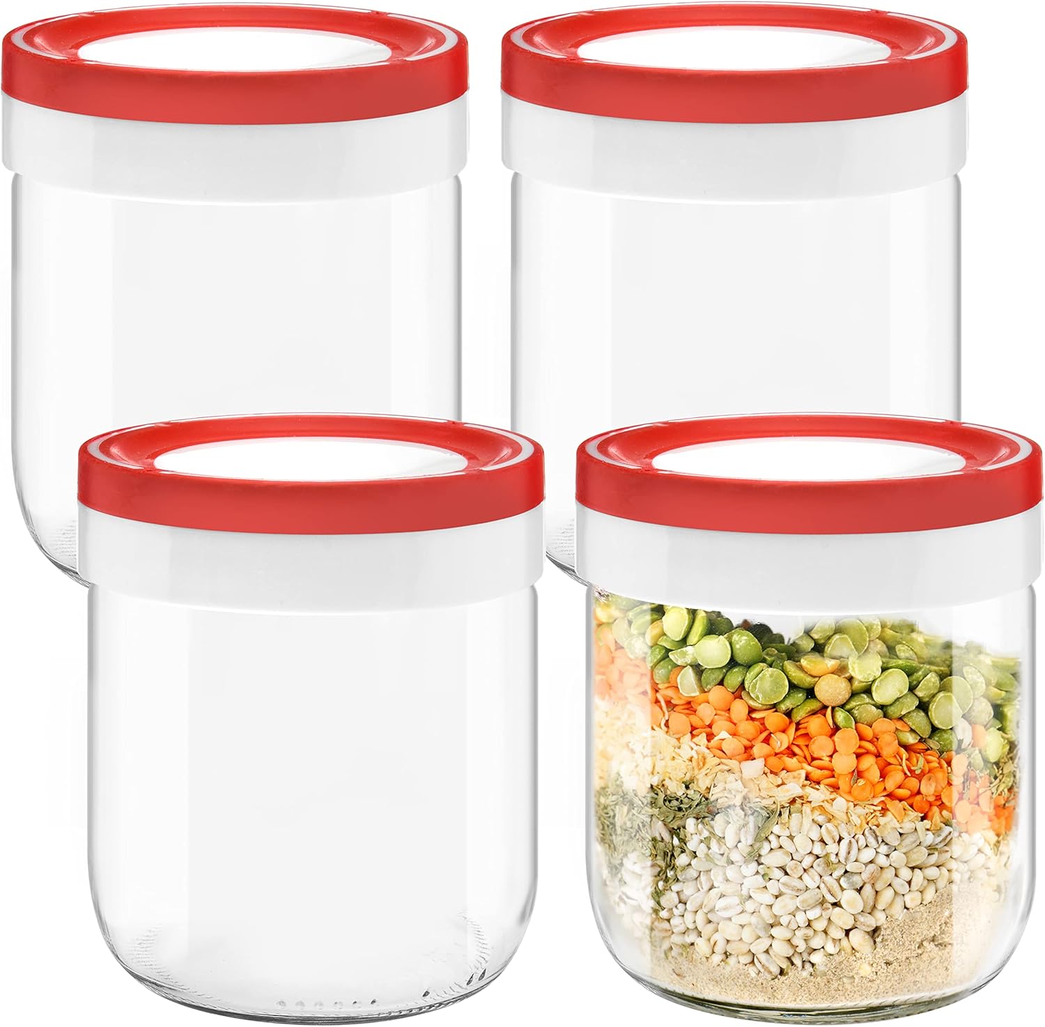 Tribello Airtight 14oz Mason Jars 4-Pack