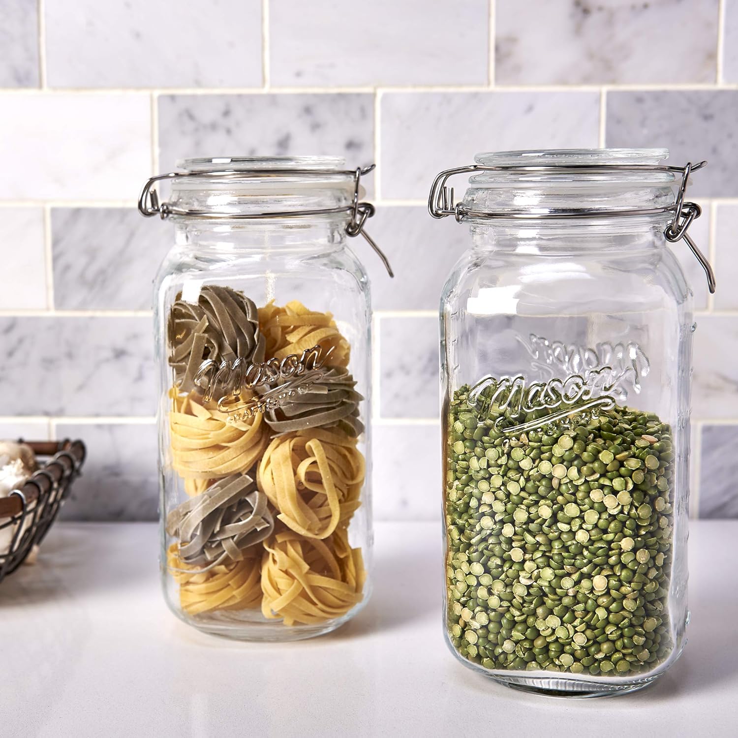 Mason Craft More Airtight Glass Clamp Jar 67 Oz Large Storage