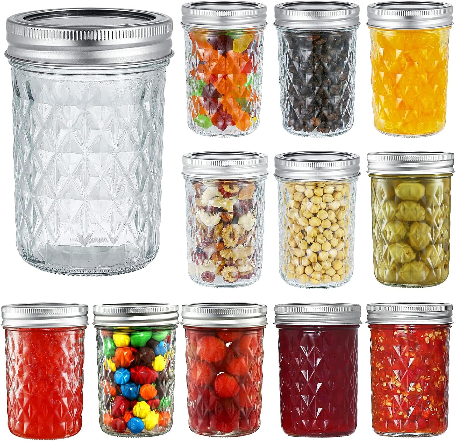 Yeboda 12-Piece Mason Jars Set