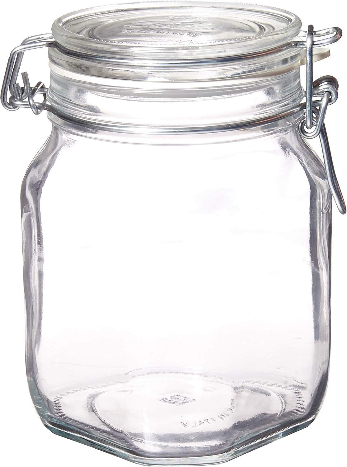 Two 1-Liter Figo Glass Canning Jars