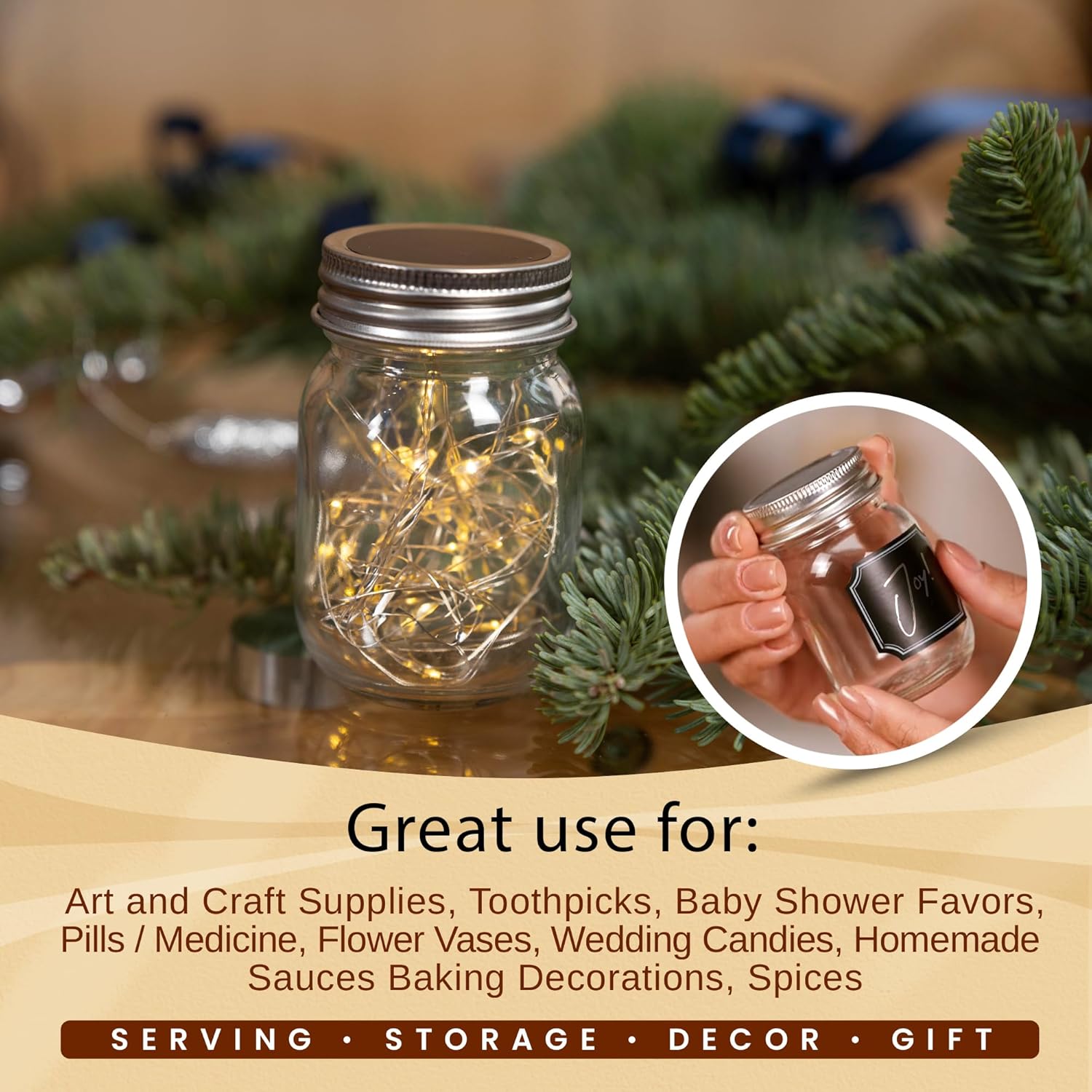 25 Oz Small Mason Jars with Lids and Chalkboard Labels 12 Pack