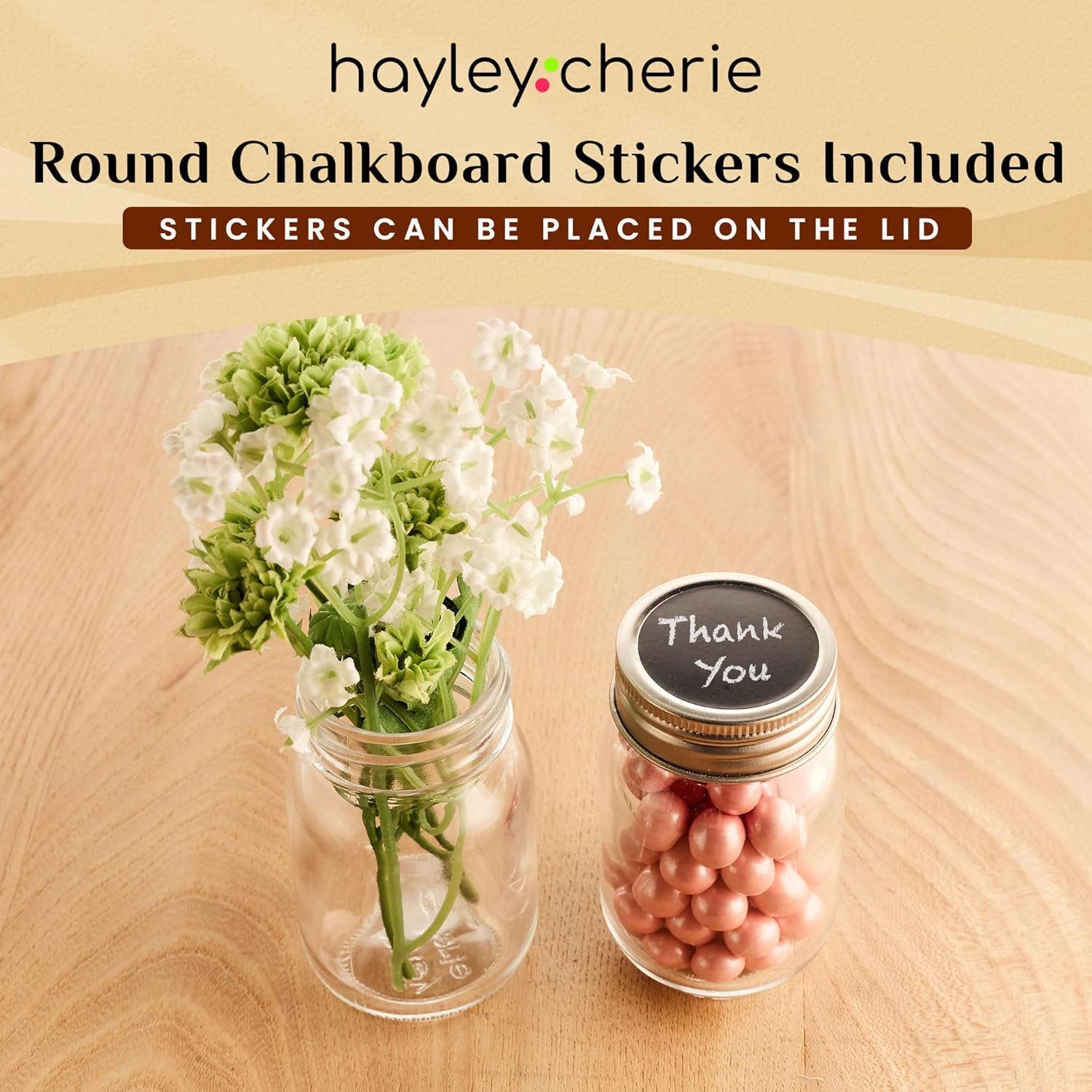 25 Oz Small Mason Jars with Lids and Chalkboard Labels 12 Pack