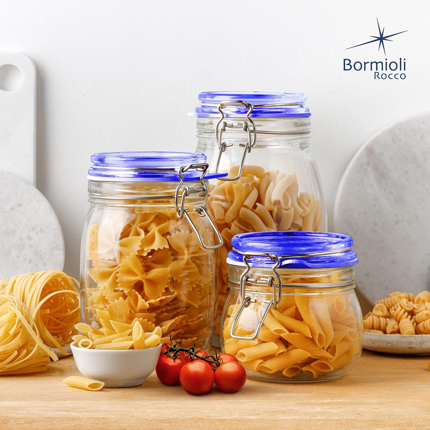 Bormioli Rocco Fido Collection 2 Pack 25 Oz Glass Jars Airtight