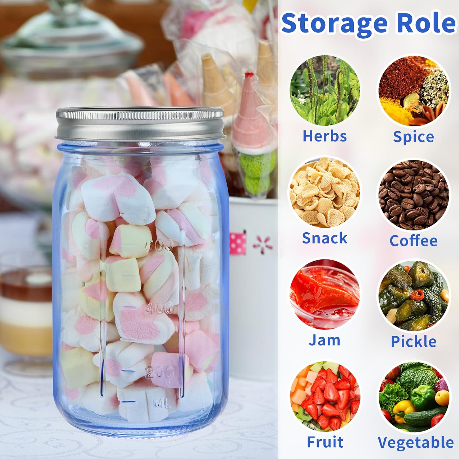 Sturdy 6-Pack Mason Jars for Fermenting Storing