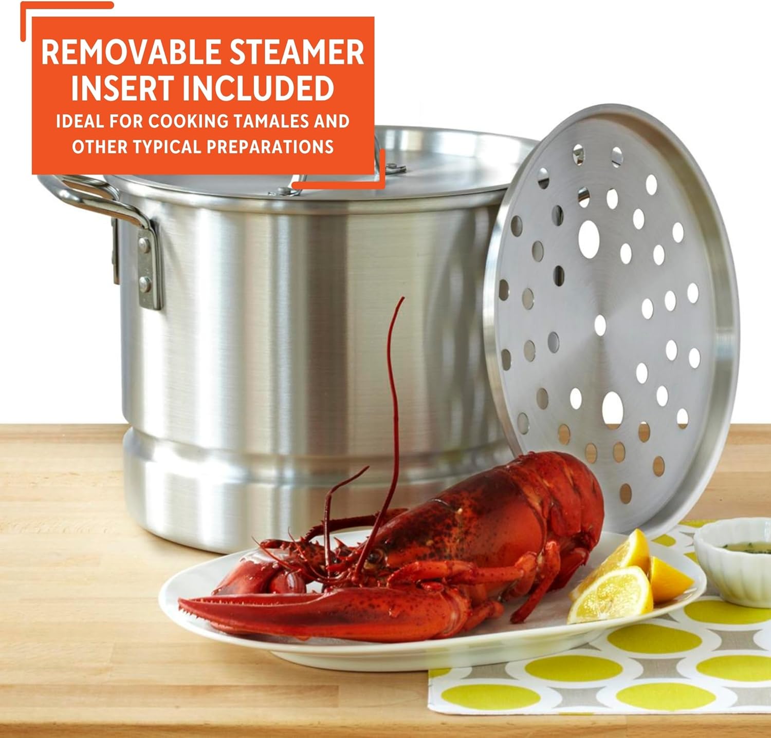 Imusa 16 qt Aluminum Steamer Durable Efficient for Perfect Steam Cooking