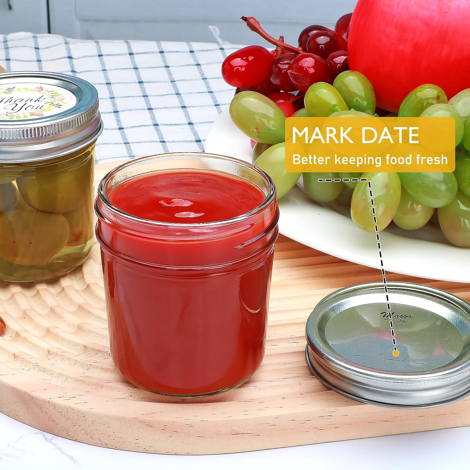 Stylish 6 Oz Mason Jars Set for Kitchen Bathroom Storage