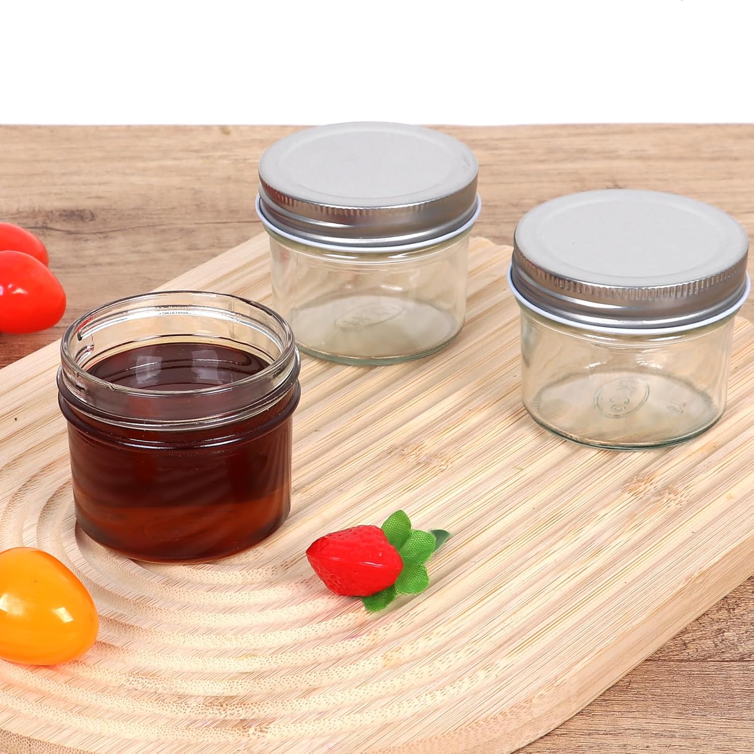 Haneye Small Mason Jars 8 Pack 4oz with Lids