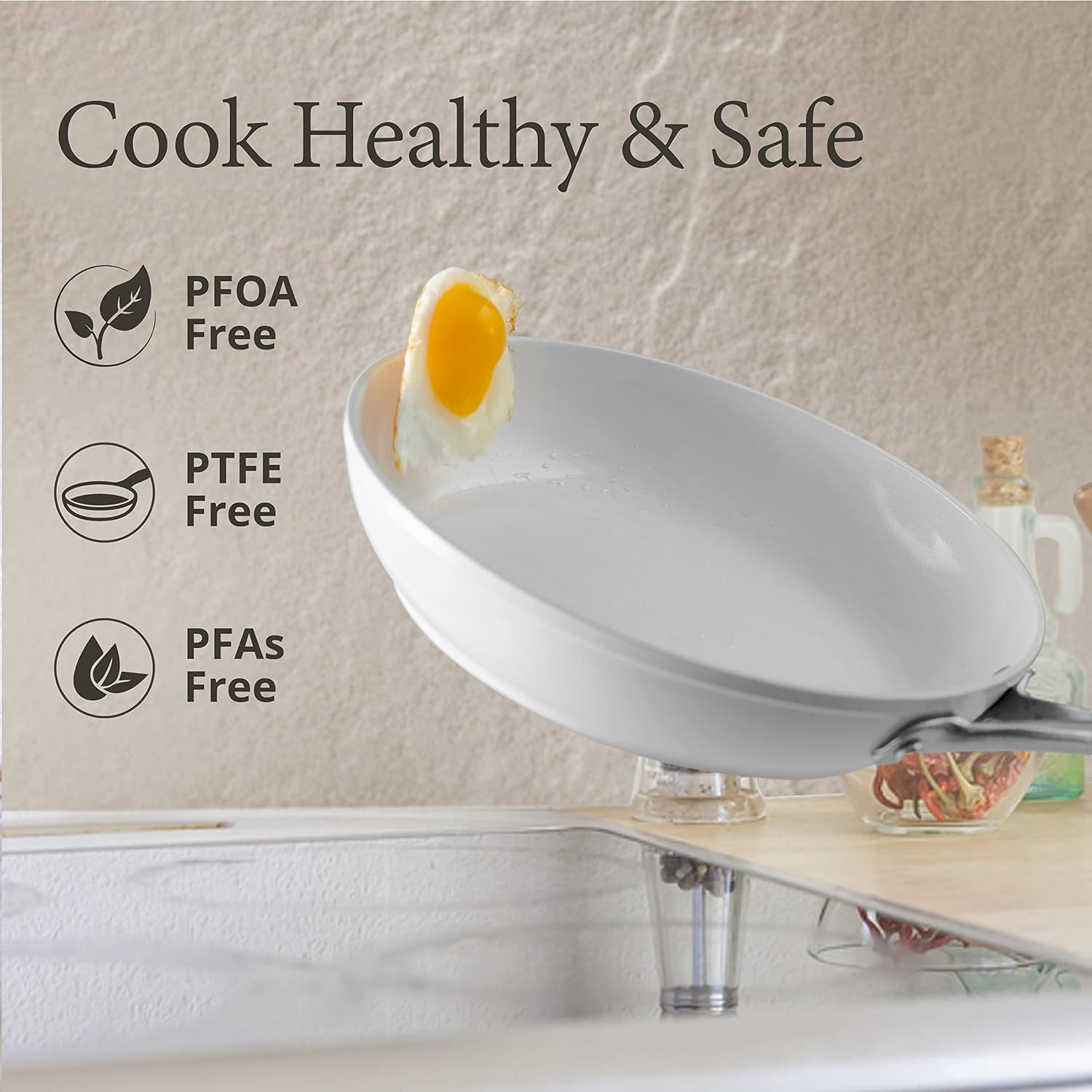 Nonstick Ceramic Cookware Set - 7-Piece Oven Safe All Stovetops Compatible