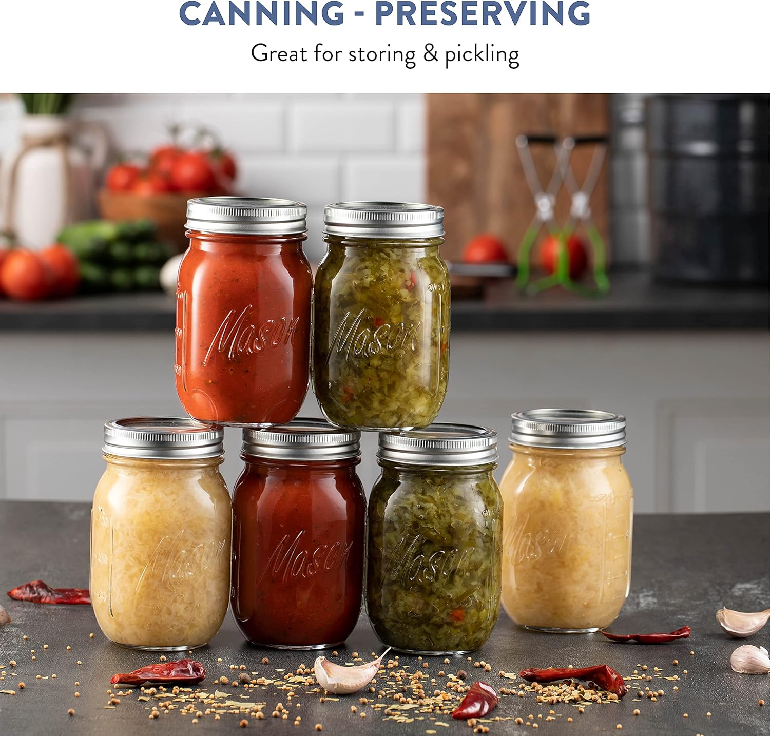 Paksh Novelty Mason Jars 6-Pack 16 oz - Preserve and Style Your Tables
