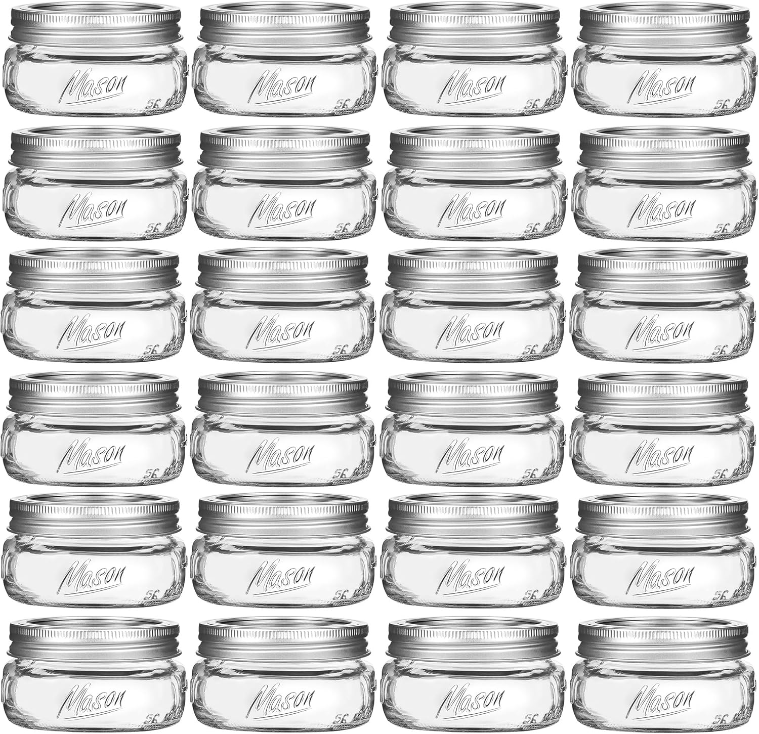 24Pack Mason Jars 8oz - Wide Mouth Mason Jars