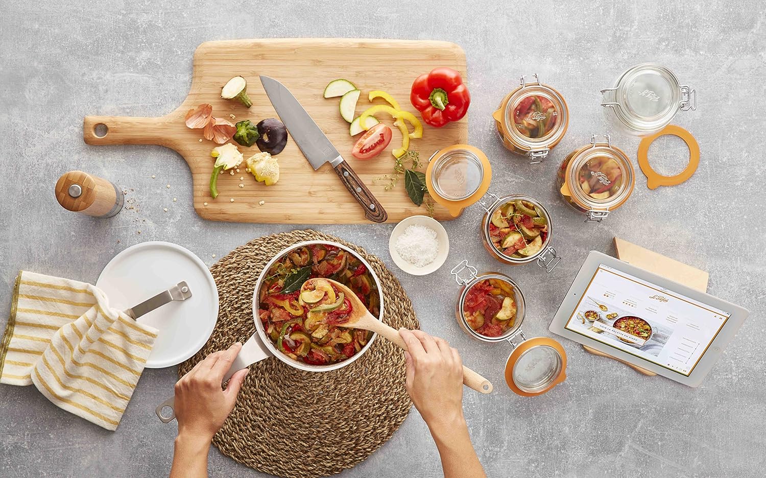 Elegant French Glass Jars for Preserving Food